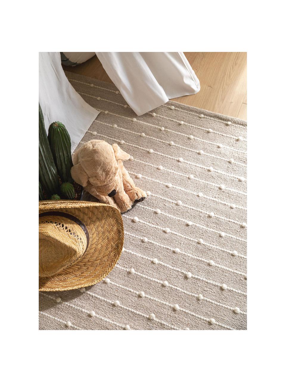 Ręcznie tkany dywan z bawełny Lupo, 80% bawełna, 20% wełna, Beżowy, S 160 x D 230 cm (Rozmiar M)