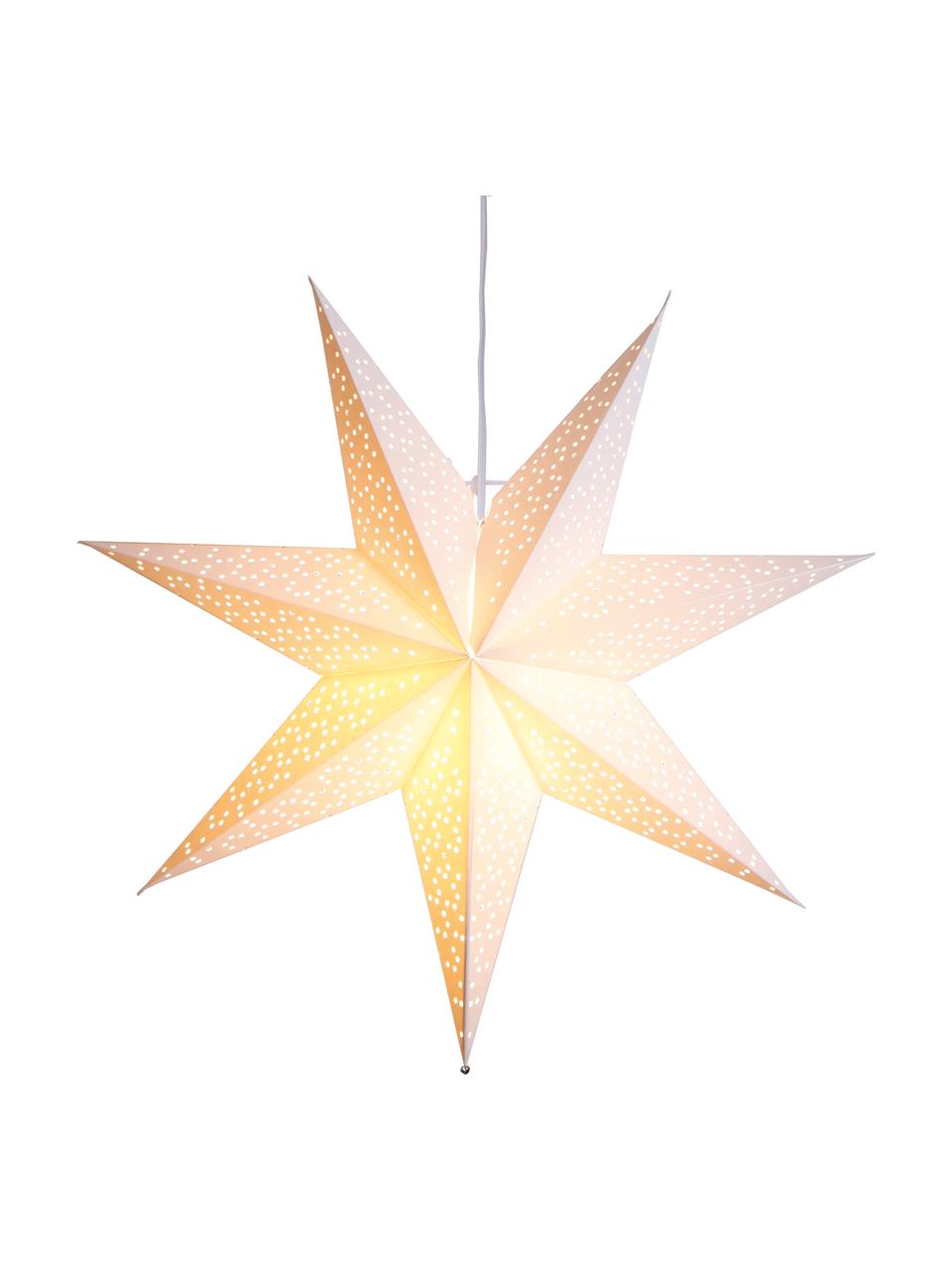 Estrella luminosa de papel Dot, Cable: plástico, Blanco, Ø 54 cm