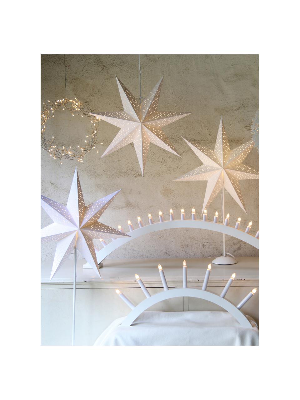 Estrella luminosa de papel Dot, Cable: plástico, Blanco, Ø 54 cm