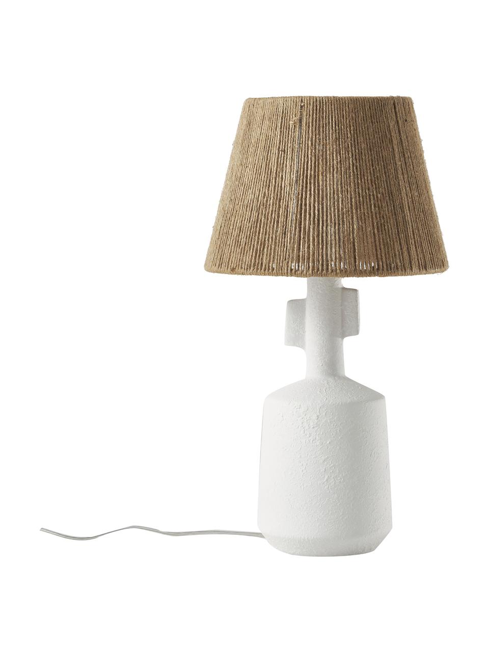 Lámpara de mesa de cerámica Alice,, Pantalla: lino, Cable: plástico, Marrón, Ø 26 x Al 49 cm