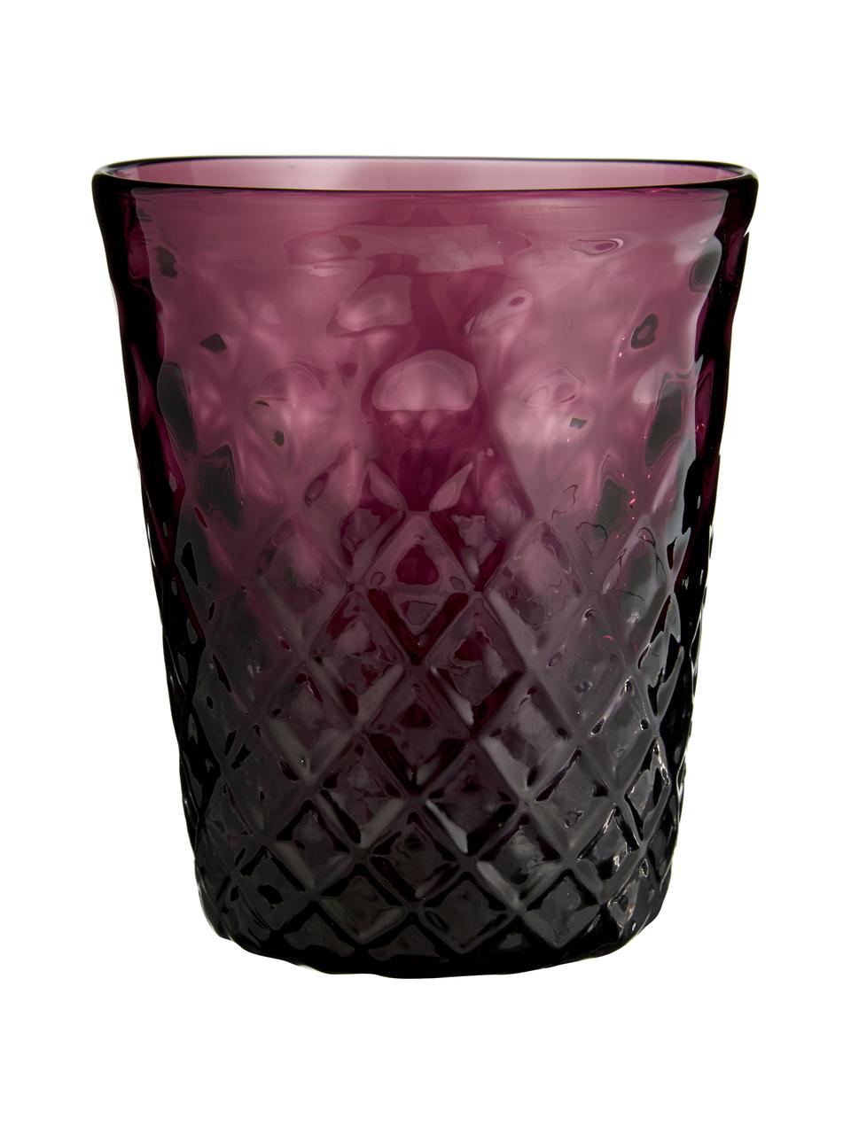 Komplet szklanek ze szkła dmuchanego Melting Pot Berry, 6 elem., Szkło, Odcienie niebieskiego, odcienie czerwonego, Ø 7-9 x W 10-11 cm