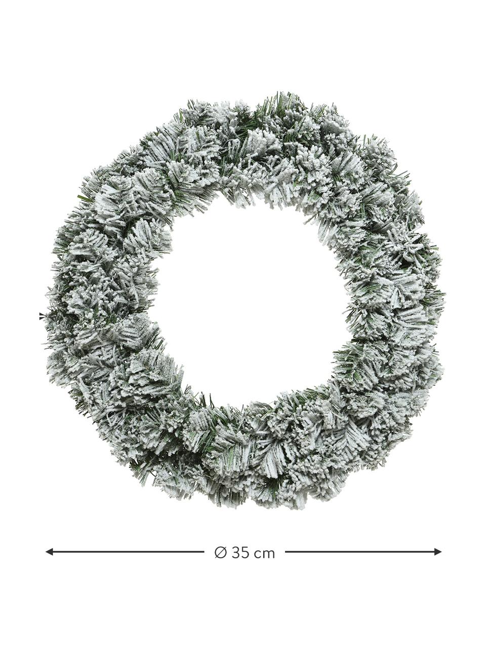 Weihnachtskranz Imperial, beschneit, Kunststoff, Grün, Weiß, Ø 35 x H 10 cm
