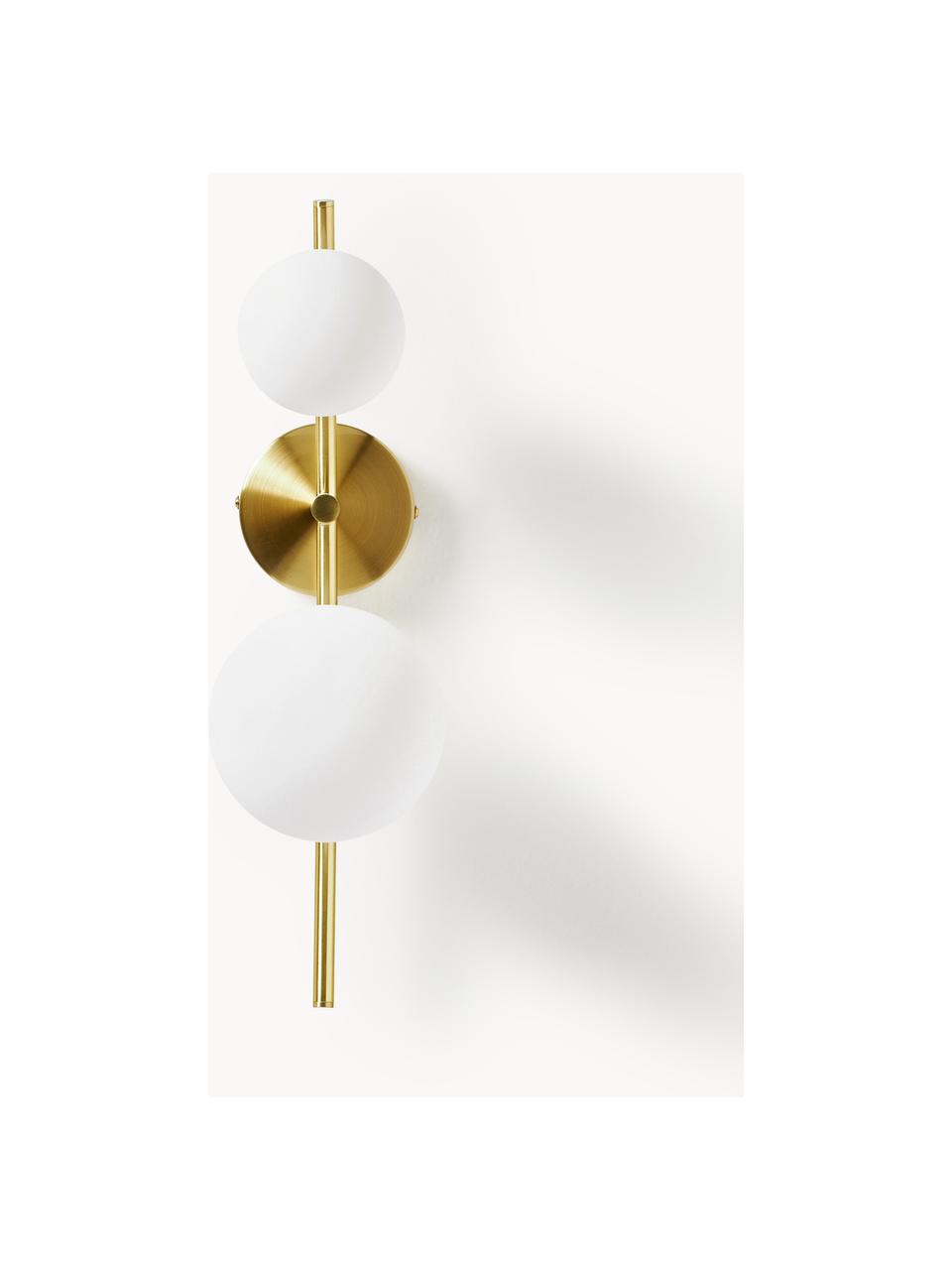 Aplique grande Nebo, Pantalla: vidrio, Estructura: metal, Dorado, An 13 x Al 45 cm