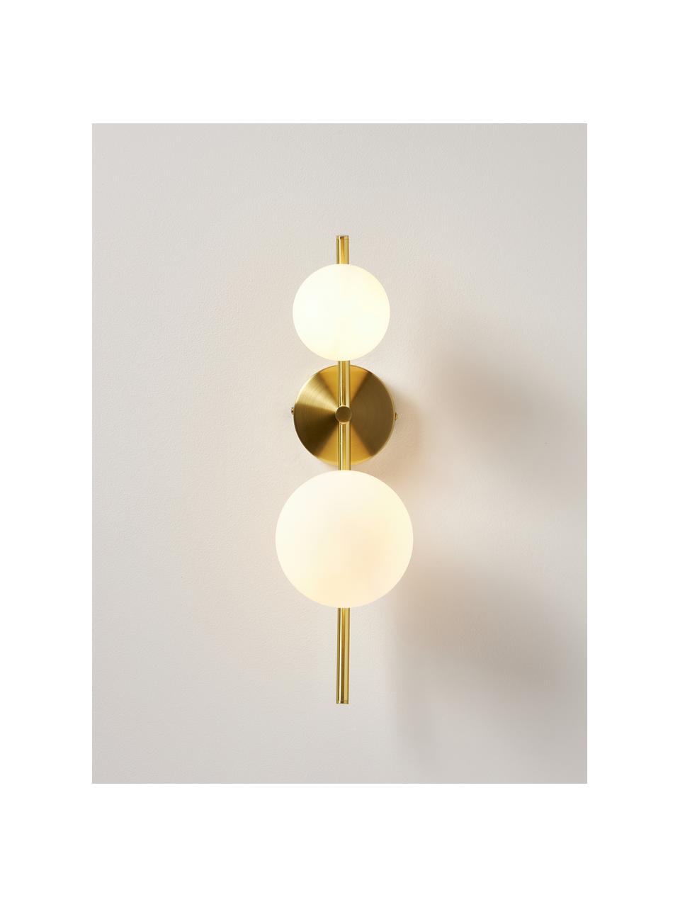 Aplique grande Nebo, Pantalla: vidrio, Estructura: metal, Dorado, An 13 x Al 45 cm