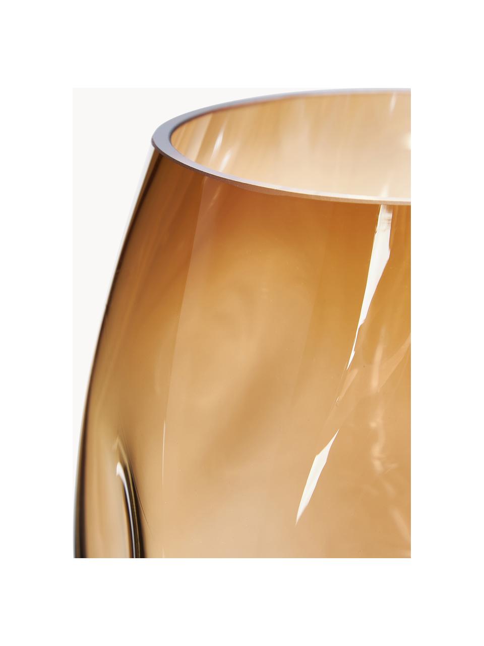 Mundgeblasene Glas-Vase Luster, Glas, mundgeblasen, Ocker, Ø 17 x H 17 cm