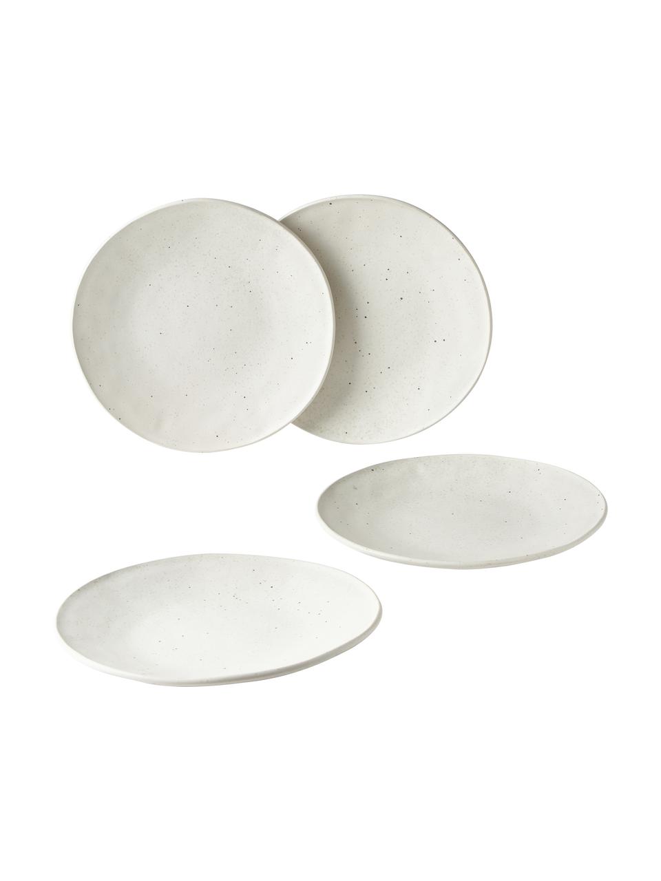 Set 12 piatti con puntini Marlee, 4 persone, Gres, Bianco crema, Set in varie misure
