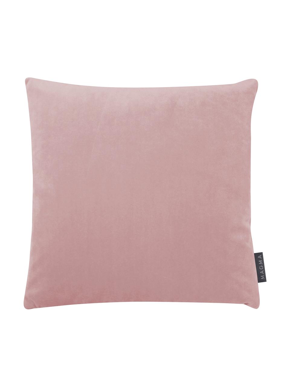 Copricuscino in velluto con motivo a rombi Nobless, 100% velluto di poliestere, Rosa cipria, Larg. 40 x Lung. 40 cm
