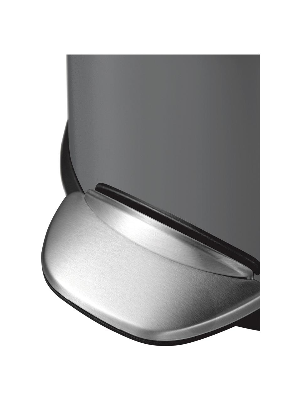 Pattumiera con funzione a pedale Belle Deluxe, Contenitore: acciaio rivestito, Grigio, argentato, Ø 29 x Alt. 69 cm, 30 L