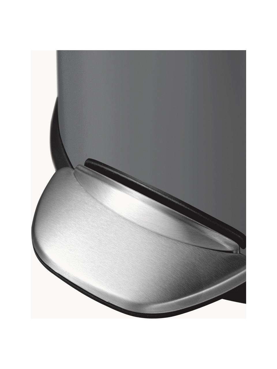 Afvalemmer Belle Deluxe met pedaal functie, Houder: gecoat staal, Grijs, zilverkleurig, Ø 29 x H 69 cm