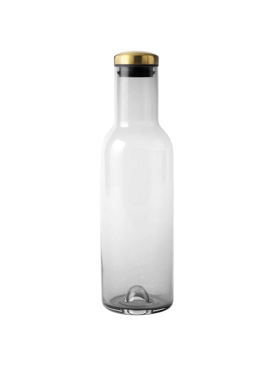 Bottiglia in vetro grigio con tappo dorato Deluxe, 1 L, Grigio fumo, Alt. 29
