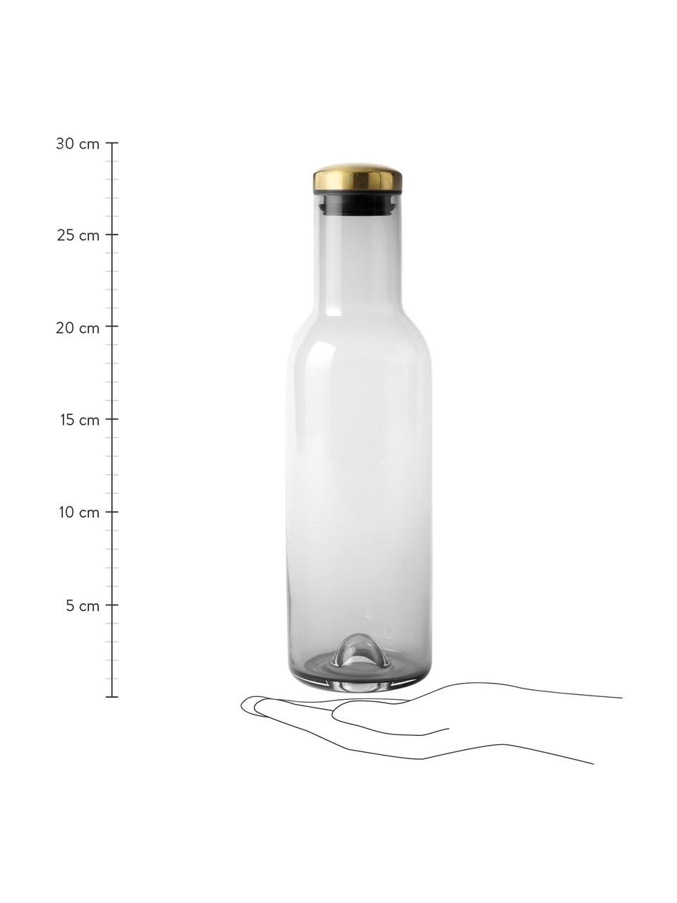 Bottiglia in vetro grigio con tappo dorato Deluxe, 1 L, Grigio fumo, Alt. 29