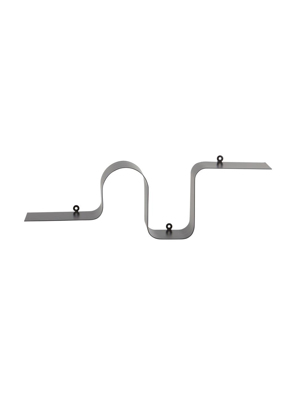 Estante de pared de metal Caterpillar, Metal recubierto, Negro, An 64 x Al 19 cm