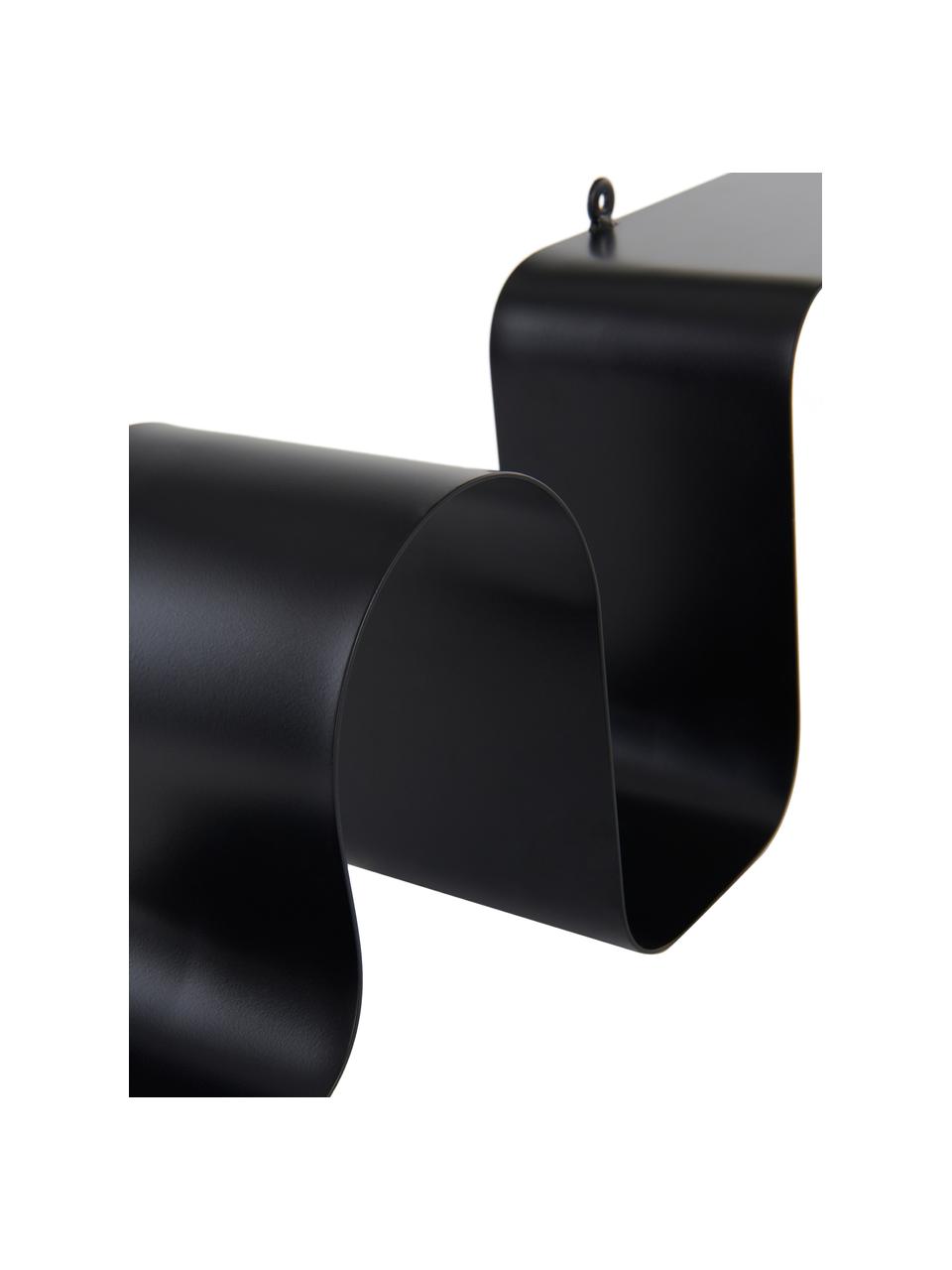 Estante de pared de metal Caterpillar, Metal recubierto, Negro, An 64 x Al 19 cm