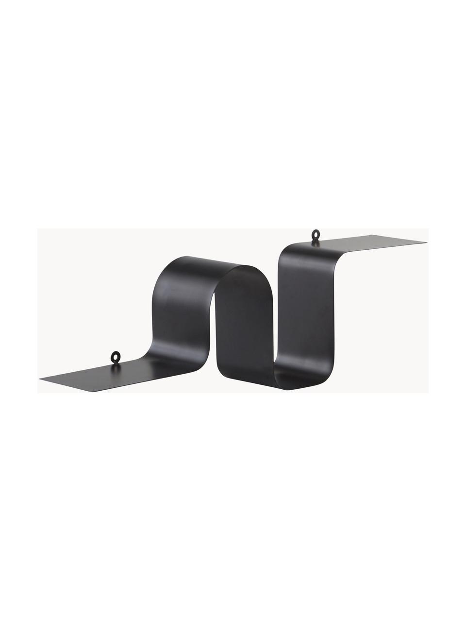 Estante de pared de metal Caterpillar, Metal recubierto, Negro, An 64 x Al 19 cm