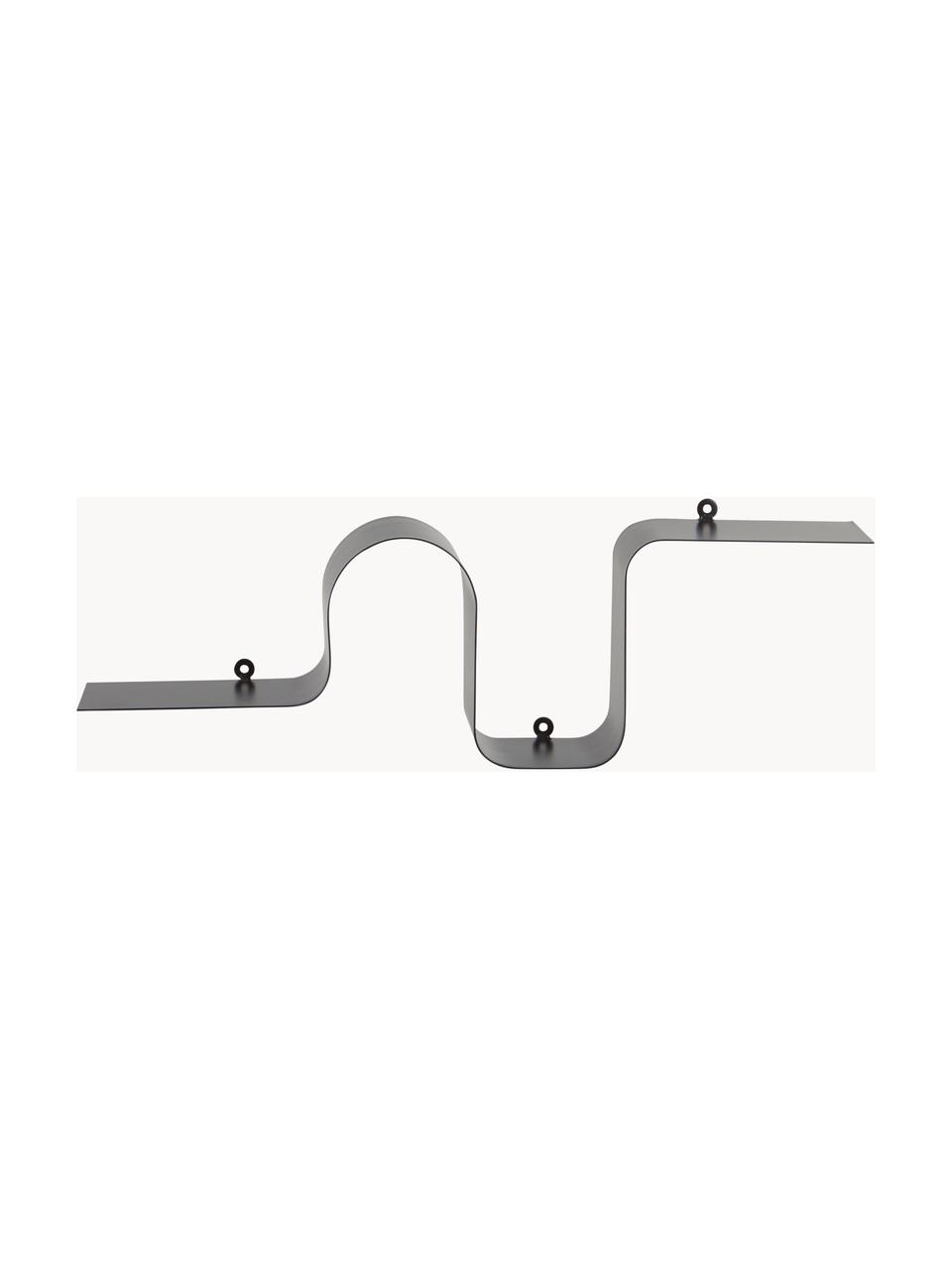 Estante de pared de metal Caterpillar, Metal recubierto, Negro, An 64 x Al 19 cm