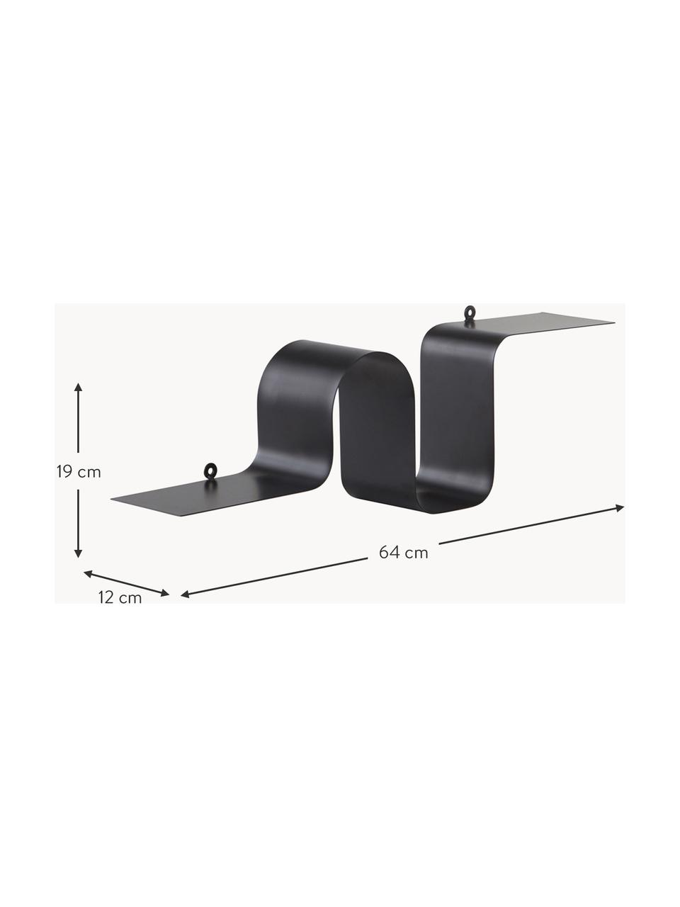 Estante de pared de metal Caterpillar, Metal recubierto, Negro, An 64 x Al 19 cm