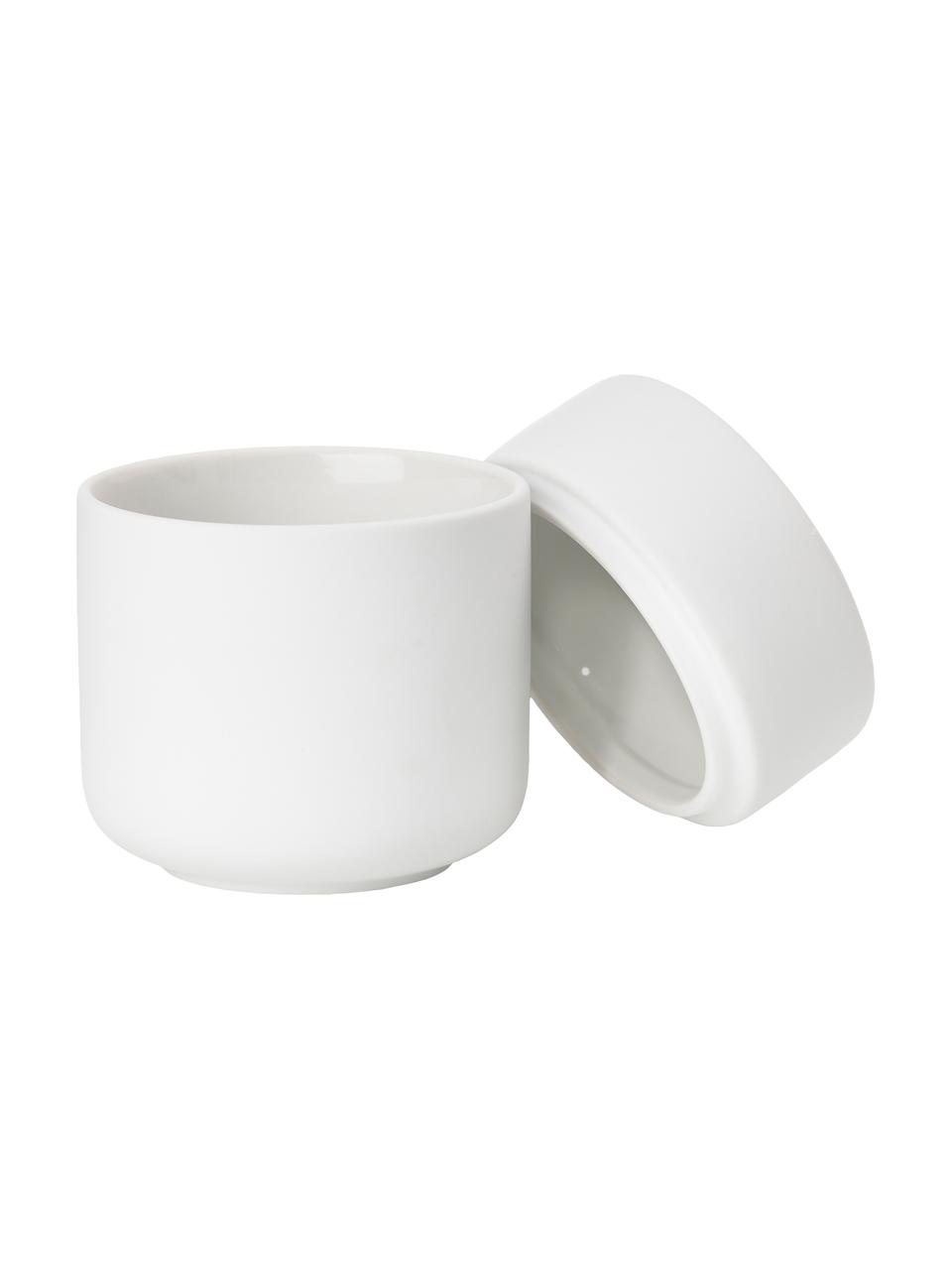 Bote de gres Ume, Gres cubierto con una superficie de tacto suave (plástico), Blanco, Ø 8 x Al 10 cm