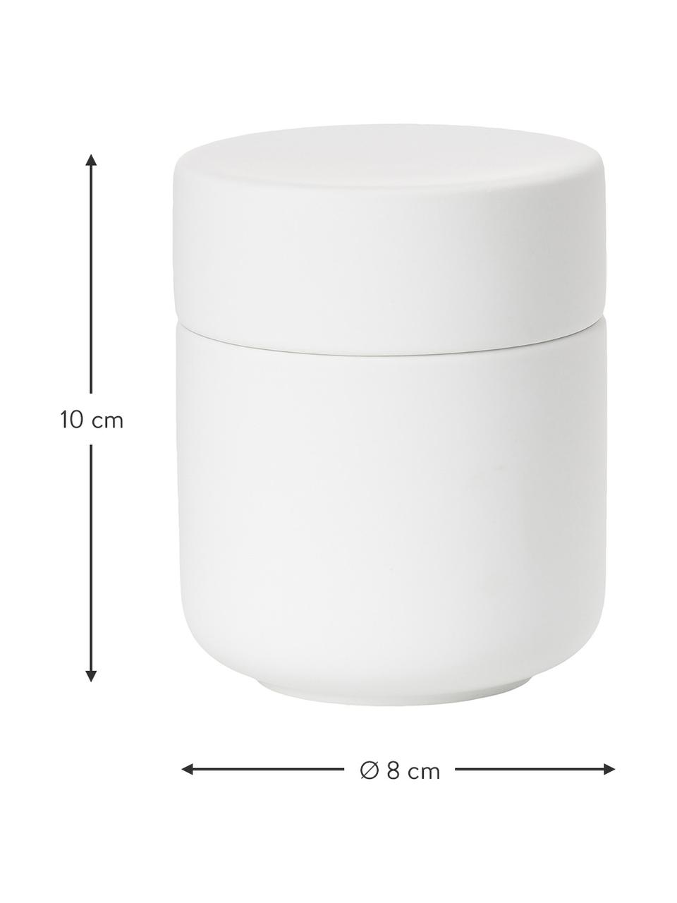 Aufbewahrungsdose Ume aus Steingut, Steingut überzogen mit Softtouch-Oberfläche (Kunststoff), Weiß, Ø 8 x H 10 cm