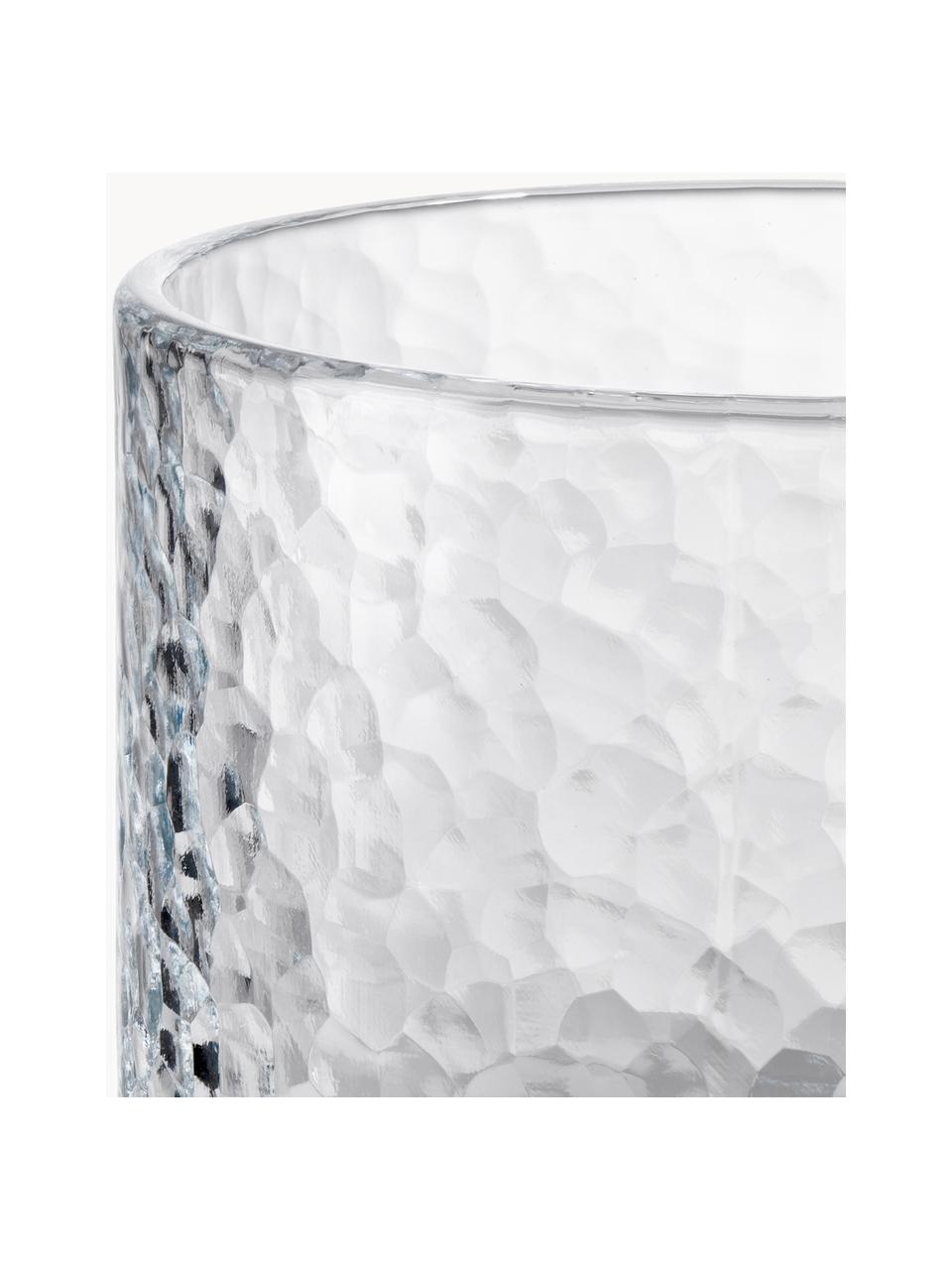 Bicchieri acqua con superficie in rilievo Forma 2 pz, Vetro, Trasparente, Ø 9 x Alt. 10 cm, 300 ml