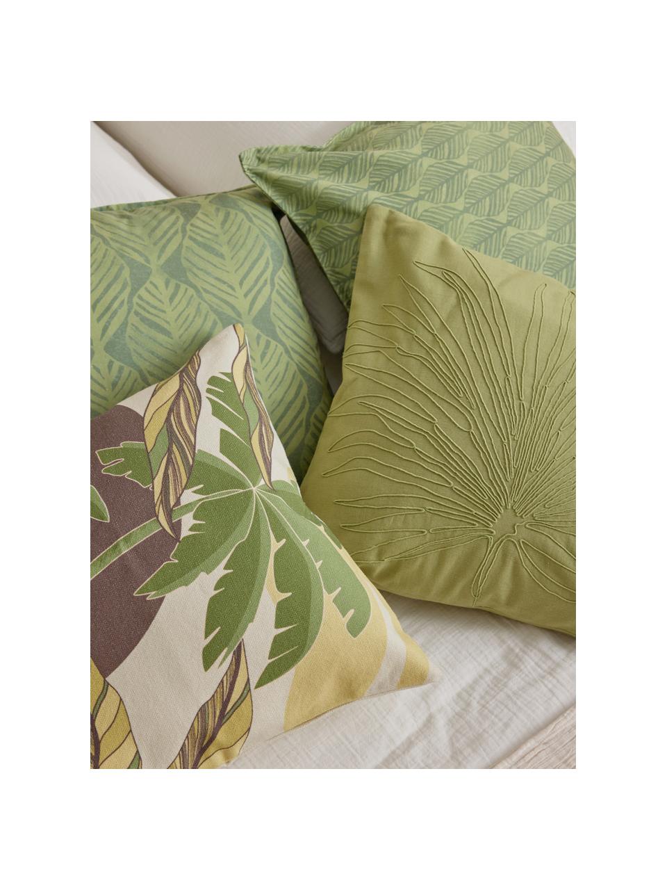 Sada povlaků na polštáře s grafickým vzorem Armanda, 2 díly, 80 % polyester, 20 % bavlna, Odstíny zelené, Š 45 cm, D 45 cm