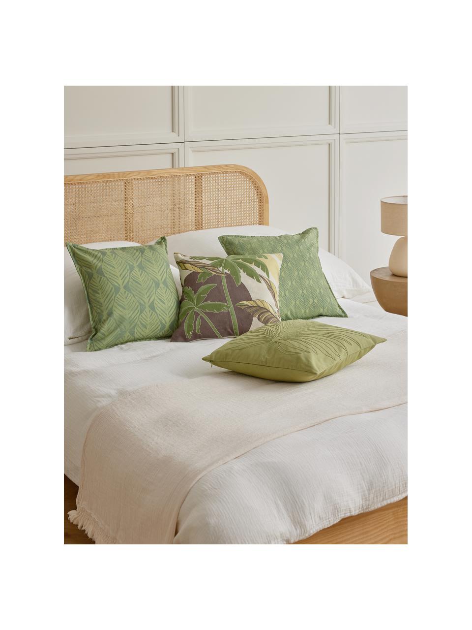 Kissenhüllen Armanda mit grafischem Muster, 2er-Set, 80 % Polyester, 20 % Baumwolle, Grüntöne, B 45 x L 45 cm