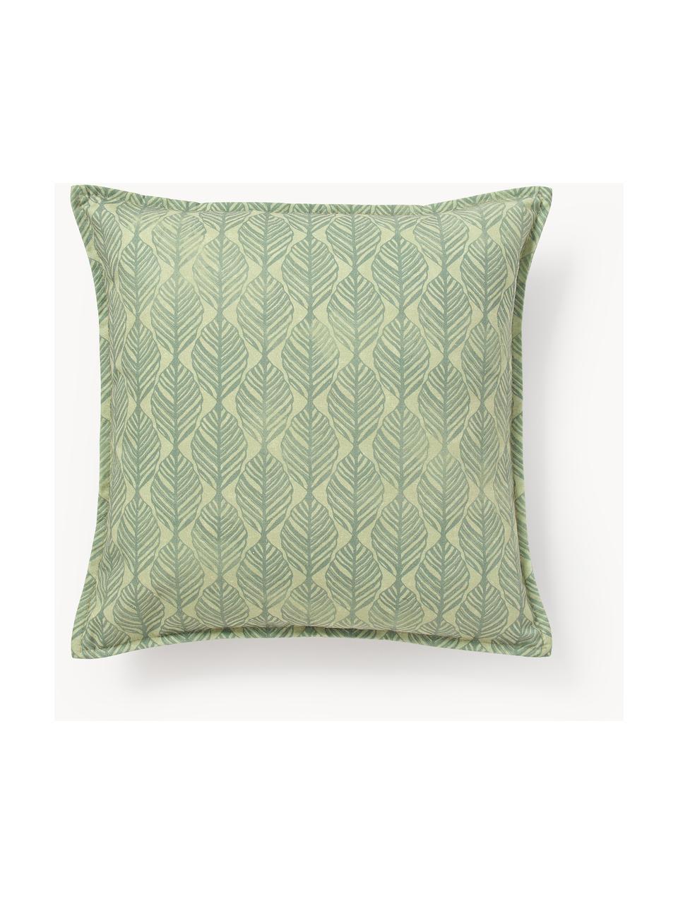 Housses de coussin avec motif graphique Armanda, lot de 2, 80 % polyester, 20 % coton, Tons verts, larg. 45 x long. 45 cm