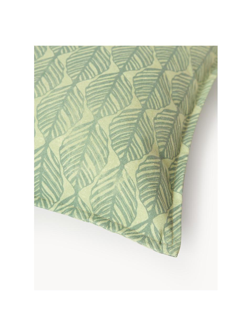 Housses de coussin avec motif graphique Armanda, lot de 2, 80 % polyester, 20 % coton, Tons verts, larg. 45 x long. 45 cm