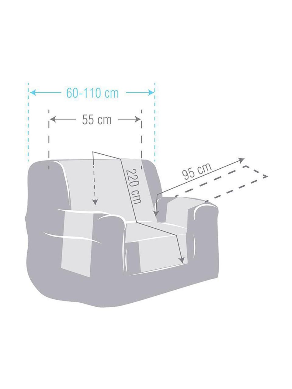 Funda de sillón Levante, 65% algodón, 35% poliéster, Gris verdoso, An 55 x L 220 cm