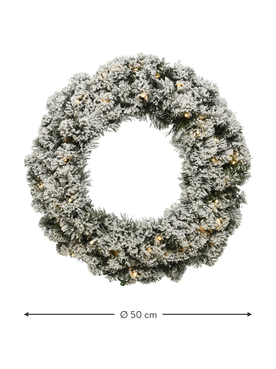 Ghirlanda di Natale innevata Imperial, Plastica, Verde scuro, bianco, Ø 35 x Alt. 10 cm