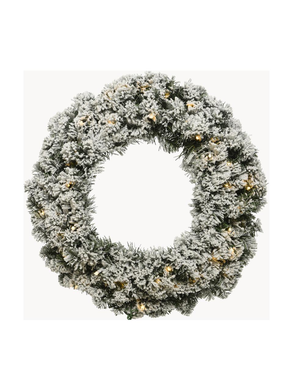Zasněžený vánoční věnec Imperial, Umělá hmota, Tmavě zelená, bílá, Ø 50 cm, V 8 cm