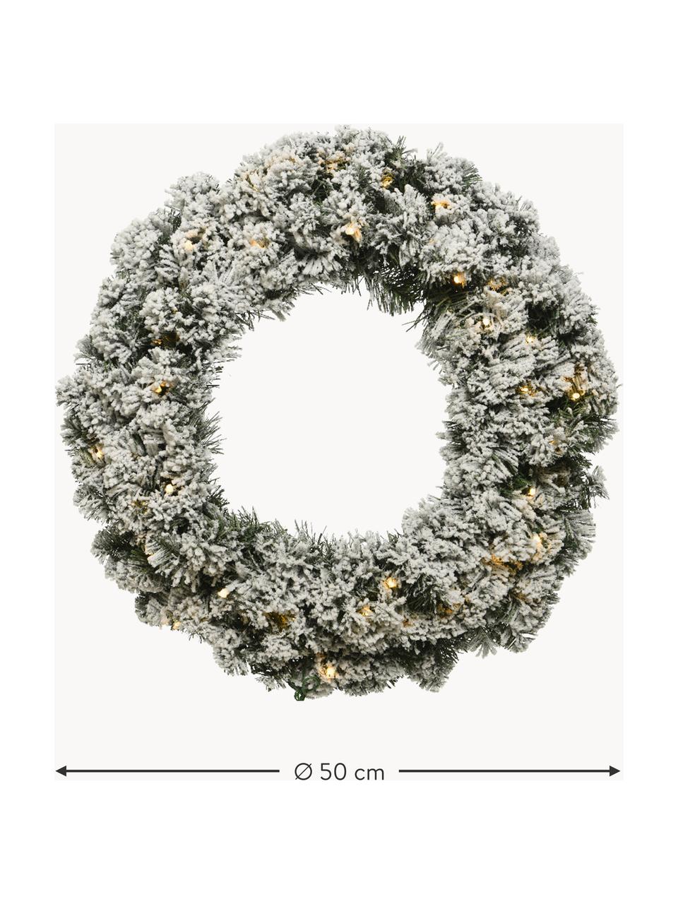 Ghirlanda di Natale innevata Imperial, Plastica, Verde scuro, bianco, Ø 50 x Prof. 8 cm