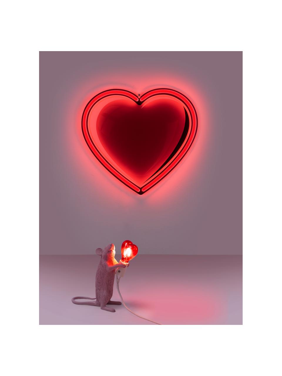 Malá dizajnová stolová LED lampa Mouse, Bledoružová, Š 13 x V 15 cm