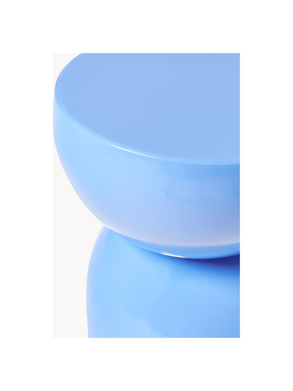 Interiérový/exteriérový odkládací stolek Gigi, Umělá hmota, kov s práškovým nástřikem, Modrá, Š 45 cm, V 55 cm