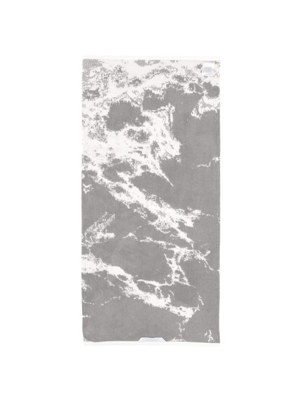 Súprava uterákov s mramorovou potlačou Malin, 3 diely, Sivá, krémová biela, Súprava s rôznymi veľkosťami