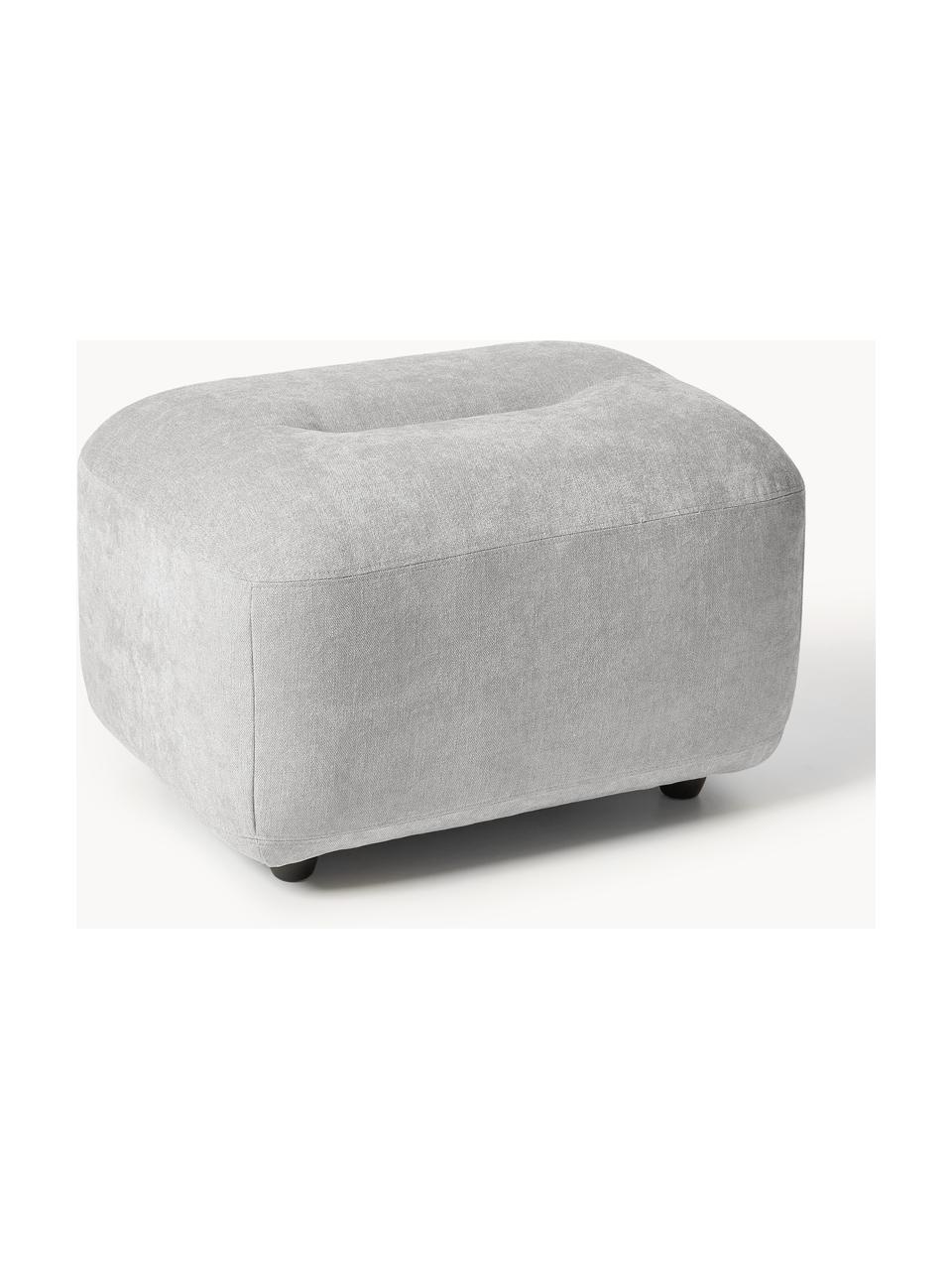 Hocker Stella, Bezug: 85 % Polyester, 15 % Baum, Gestell: Massives Buchenholz, Span, Webstoff Grau, B 71 x H 43 cm