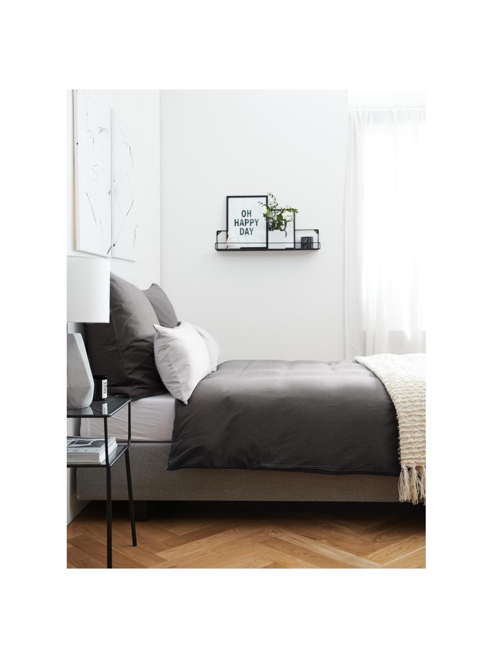 Funda de almohada de franela Biba, Gris oscuro, An 45 x L 110 cm