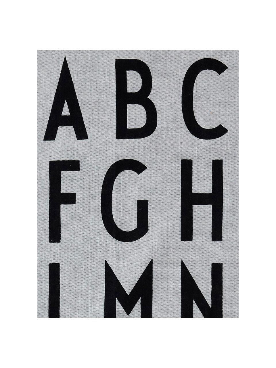 Utierka s dizajnovými písmenami Classic, 2 ks, Bavlna, Sivá, čierna, Š 40 x D 60 cm