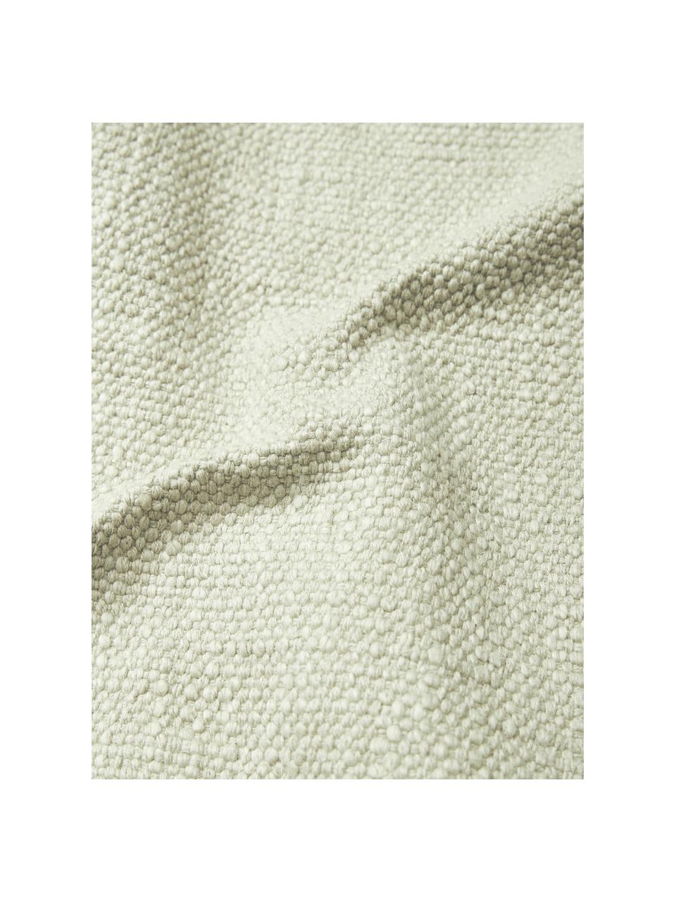 Károvaný povlak na polštář s třásněmi Kaspar, 59 % bavlna, 41 % polyester, Zelená, Š 45 cm, D 45 cm