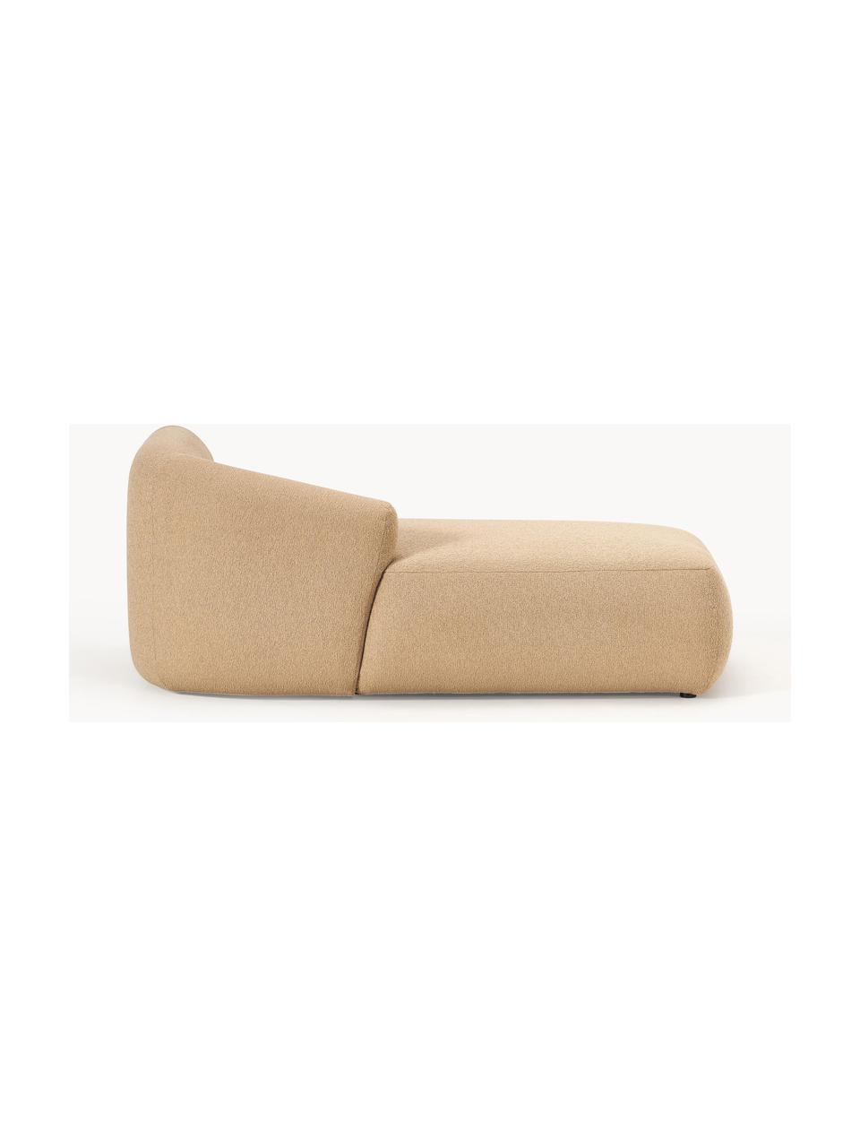 Módulo diván en tejido bouclé Sofia, Tapizado: tejido bouclé (100% polié, Estructura: madera de pícea, tablero , Patas: plástico Este producto es, Bouclé beige, An 185 x F 92 cm, chaise longue izquierda