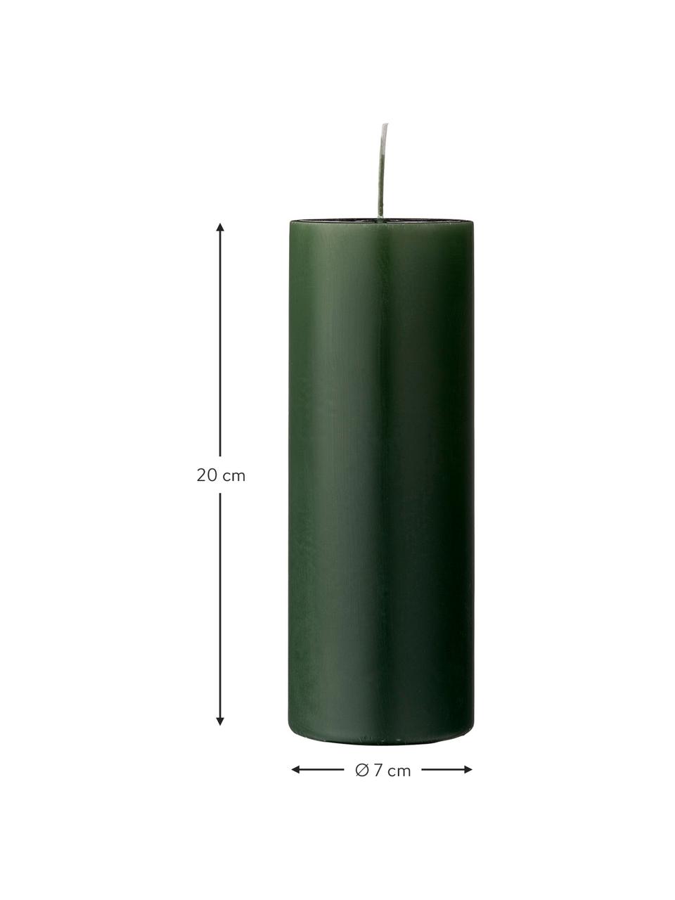 Veľká sviečka Lulu, Vosk, Lesná zelená, Ø 7 x V 20 cm