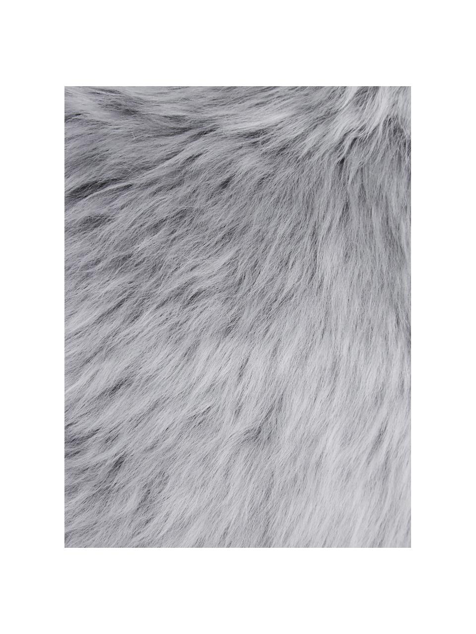 Hladký povlak na polštář z ovčí kůže Oslo, šedá, Š 30 cm, D 50 cm