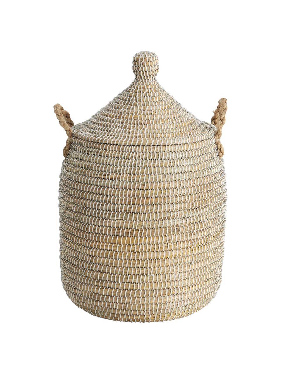 Panier de rangement jonc de mer Ngor, Jonc de mer, plastique, Beige, Ø 35 x haut. 70 cm