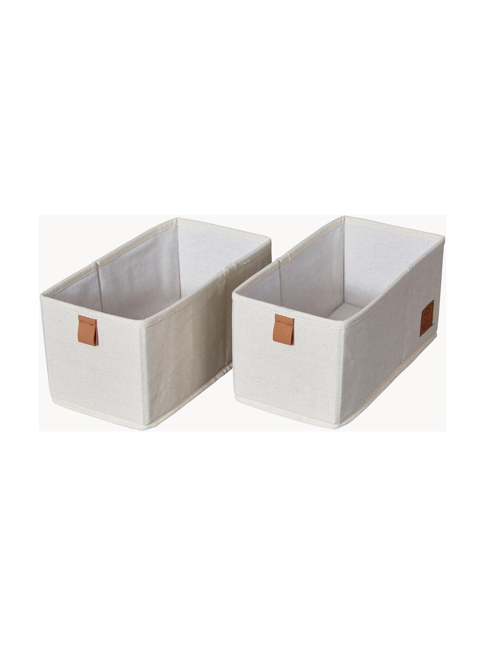 Boîtes de rangement Premium, 2 pièces, Beige clair, brun, larg. 15 x prof. 30 cm