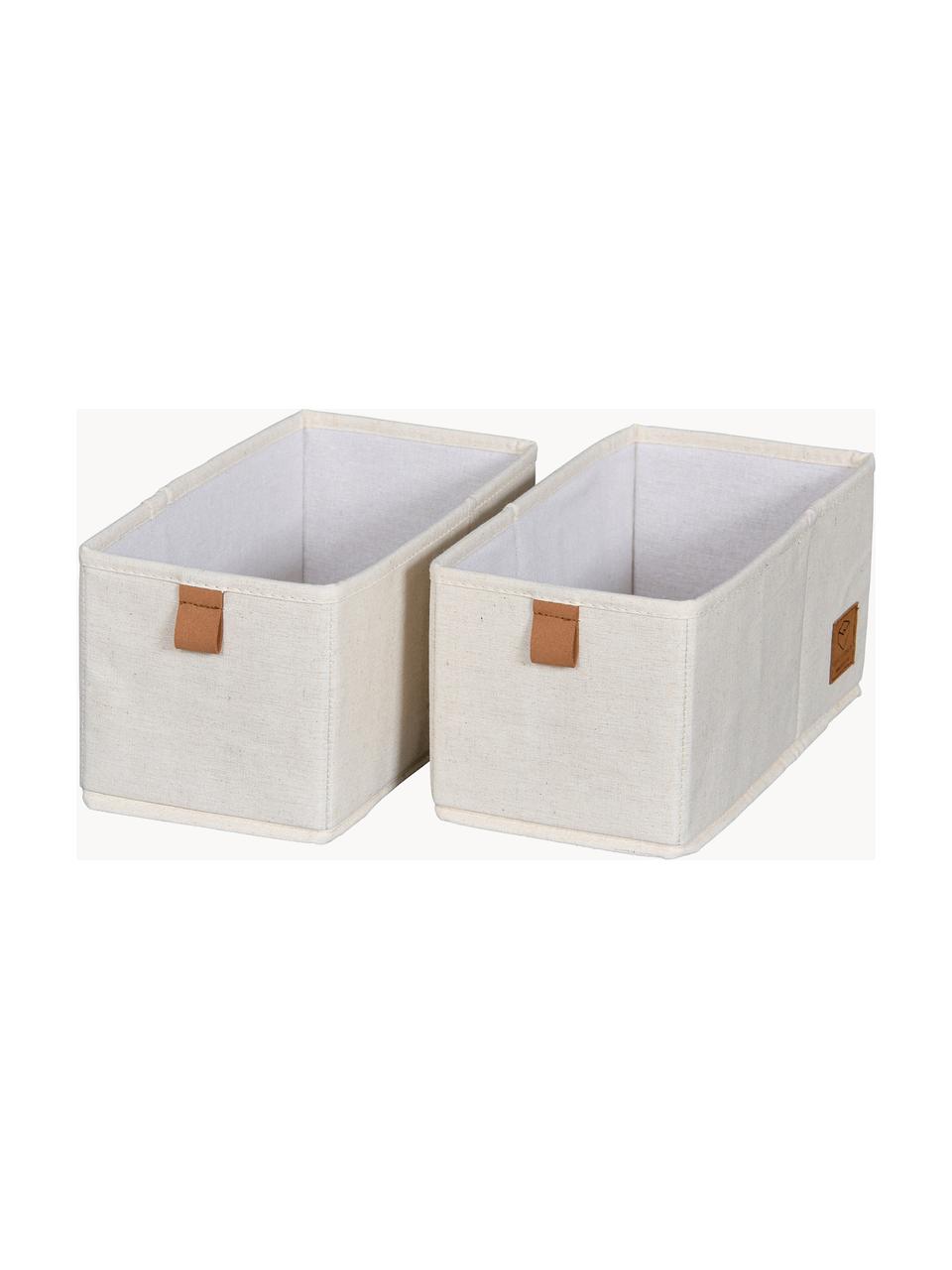 Aufbewahrungsboxen Premium, 2 Stück, Hellbeige, Braun, B 15 x T 30 cm