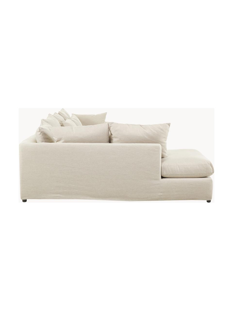 Großes Ecksofa Zach, Bezug: Polypropylen Der hochwert, Füße: Kunststoff, Webstoff Cremeweiß, B 300 x T 213 cm, Eckteil links