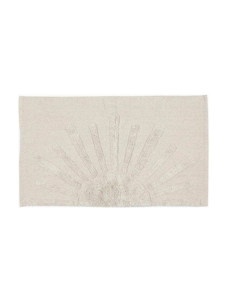 Tappetino da bagno con motivo in rilievo Sun, 100% cotone organico
Non antiscivolo, Beige chiaro, Larg. 60 x Lung. 90 cm