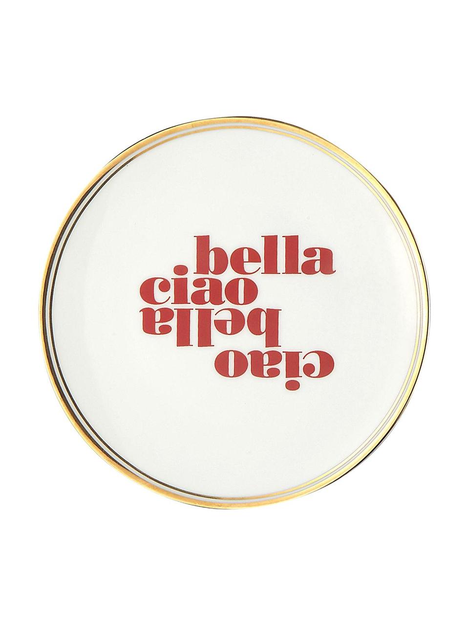 Assiette à dessert en porcelaine avec bord doré Ciao Bella, Porcelaine, Ciao Bella, Ø 17 cm