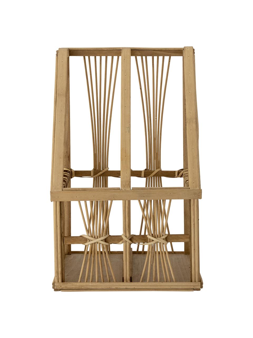 Stojak na czasopisma z drewna bambusowego i rattanu Tobi, Drewno bambusowe, rattan, drewno jodłowe, sklejka, Brązowy, S 21 x W 34 cm