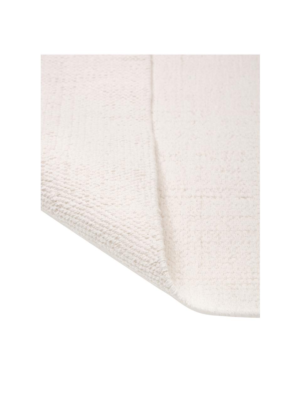 Tappeto in cotone bianco crema tessuto a mano Agneta, 100% cotone, Bianco crema, Larg. 200 x Lung. 300 cm (taglia L)