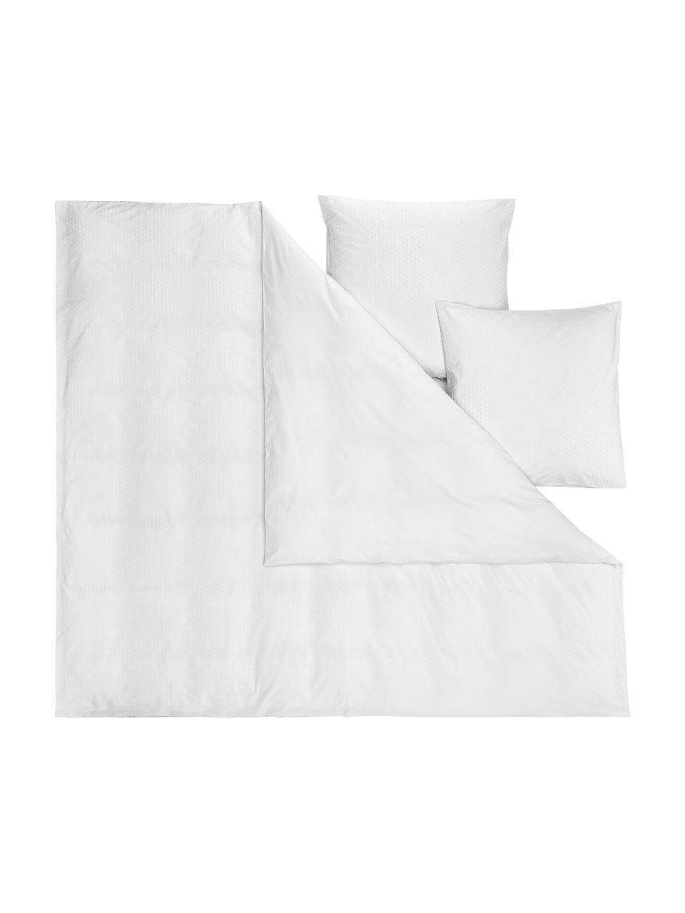 Housse de couette plumetis blanc Aloide, Blanc, larg. 200 x long. 200 cm